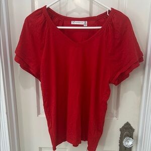 Rafaella Women's Scarlet V-Neck Blouse. NEVER WORN